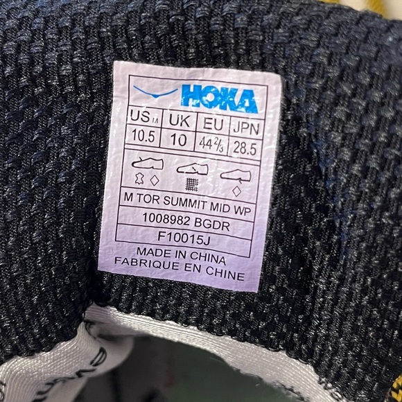 HOKA One One Men’s TOR SUMMIT MID WP BROWN / GOLDEN ROD Hiking Trail BOOTS 10.5 - Picture 11 of 12